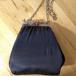 VTG Black Satin Frame Bag